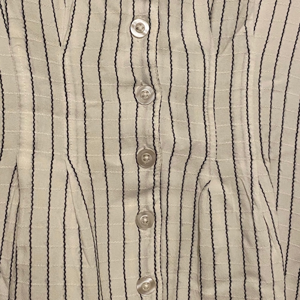 BGBGENERATION Striped Button-Front Romper - Picture 6 of 7